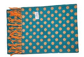 (image for) Cashmere Feel Dot Scarf Teal