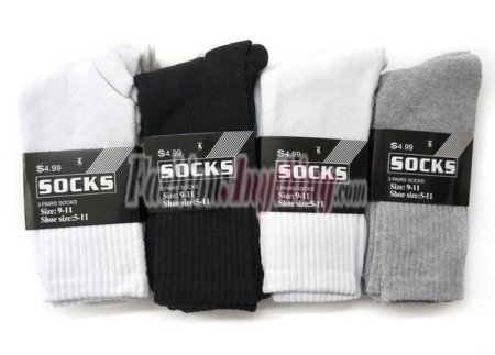 (image for) Men's Basic Crew Socks Dozen (12 Pairs) - Assorted Color