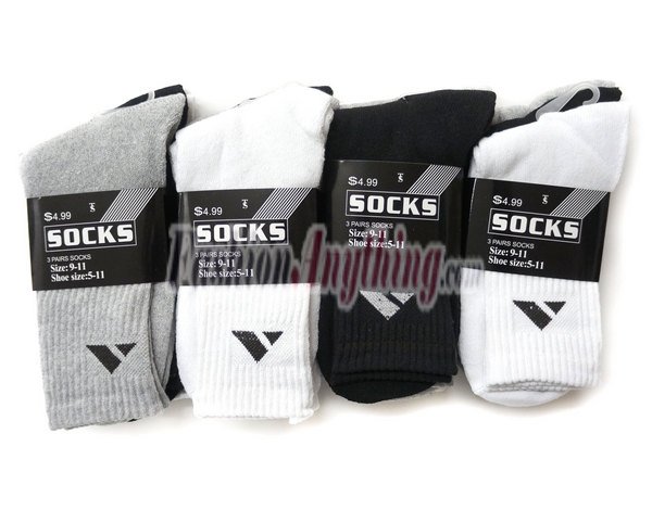 (image for) Men\'s Basic Crew Socks Dozen (12 Pairs) - Assorted Color Style 913