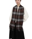 (image for) Woven Cashmere Feel Classic Scarf Dark Brown