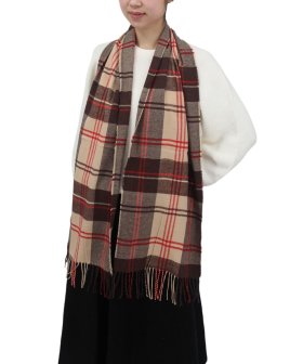 (image for) Cashmere Feel Pattern Scarf Brown/Red