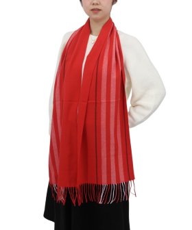 (image for) Cashmere Feel Pattern Scarf 90127 Red