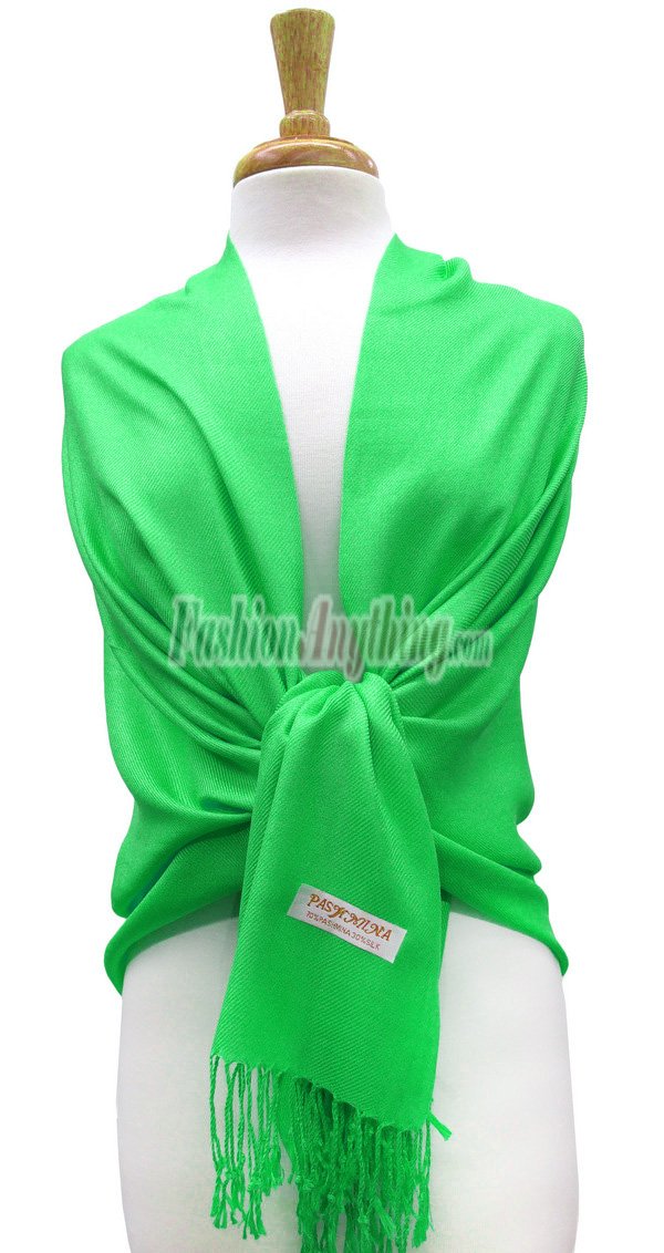 (image for) Kelly Green Solid Pashmina Label Scarf