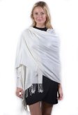 (image for) Cream Solid Pashmina Label Scarf