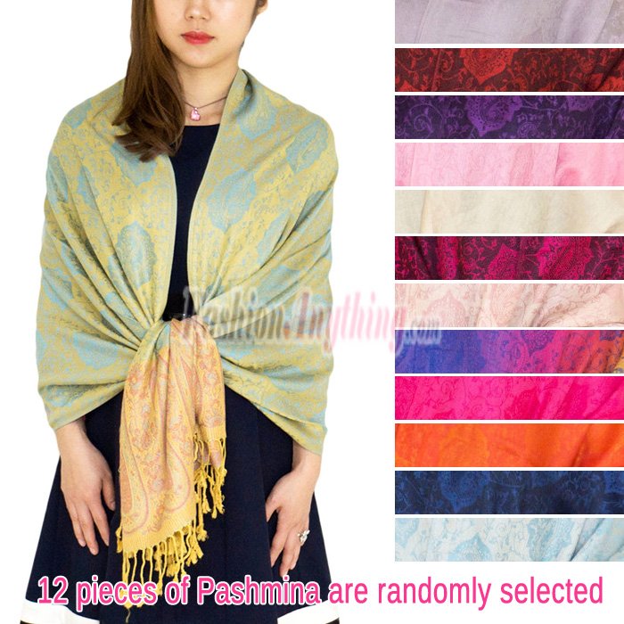 (image for) Paisley Leaves Pashmina Pashmina 1 DZ, Asst. Color