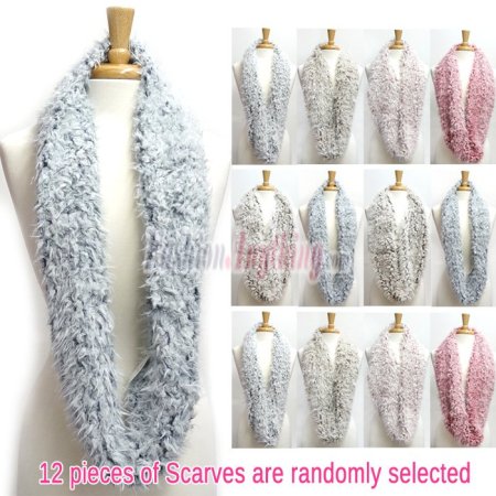 (image for) Two Tone Faux Fur Infinity Scarf 1 DZ, Asst. Color