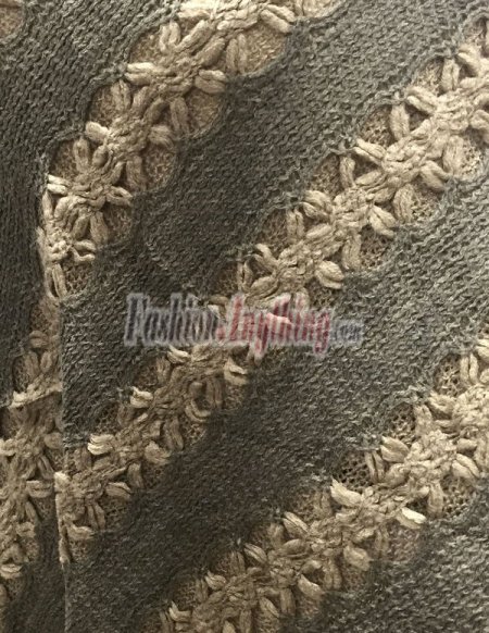 (image for) Floral Two Tone Thick Knit Poncho Brown