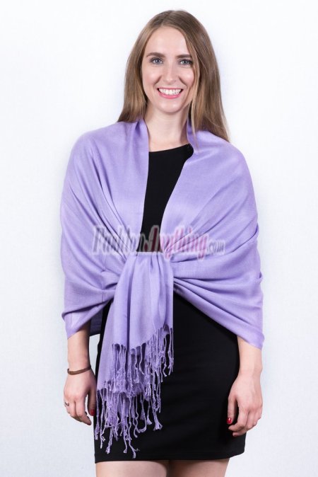 (image for) Silky Soft Solid Pashmina Scarf Lavender