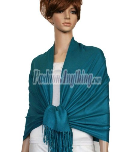 (image for) Silky Soft Solid Pashmina Scarf Teal