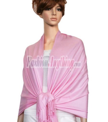 (image for) Silky Soft Solid Pashmina Scarf Pink