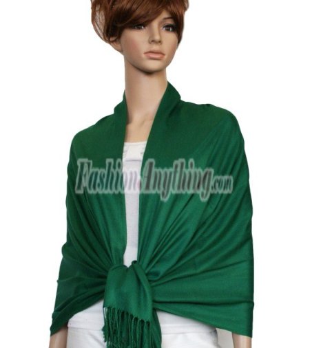 (image for) Silky Soft Solid Pashmina Scarf Dark Green