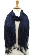 (image for) Navy Blue Crinkle Thin Scarf