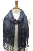 (image for) Dark Grey Crinkle Thin Scarf