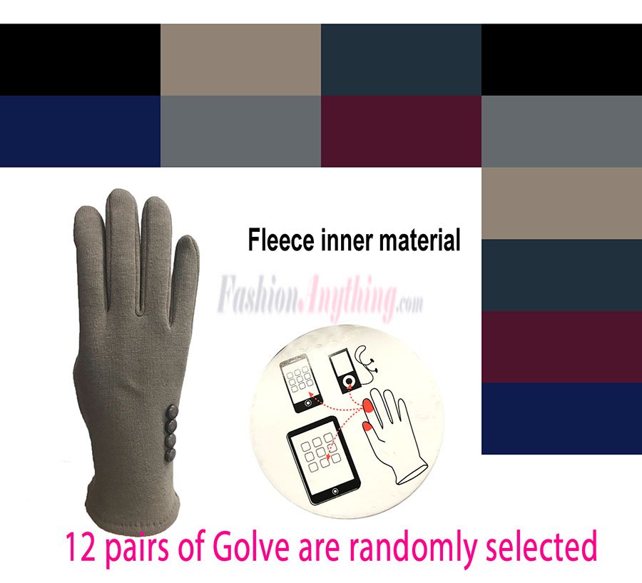 (image for) Women Touch Screen Winter Gloves Asst. 12 Pairs - G11 