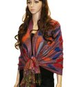 (image for) Colorful Paisley Scarf Blue/Red