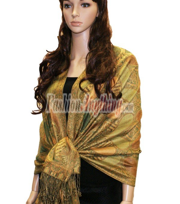 (image for) Colorful Paisley Scarf Gold