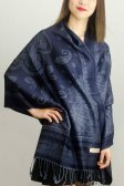 (image for) Simple Pasiley Pashmina Navy Blue
