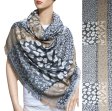 (image for) Leopard Assorted Pattern Scarf Grey