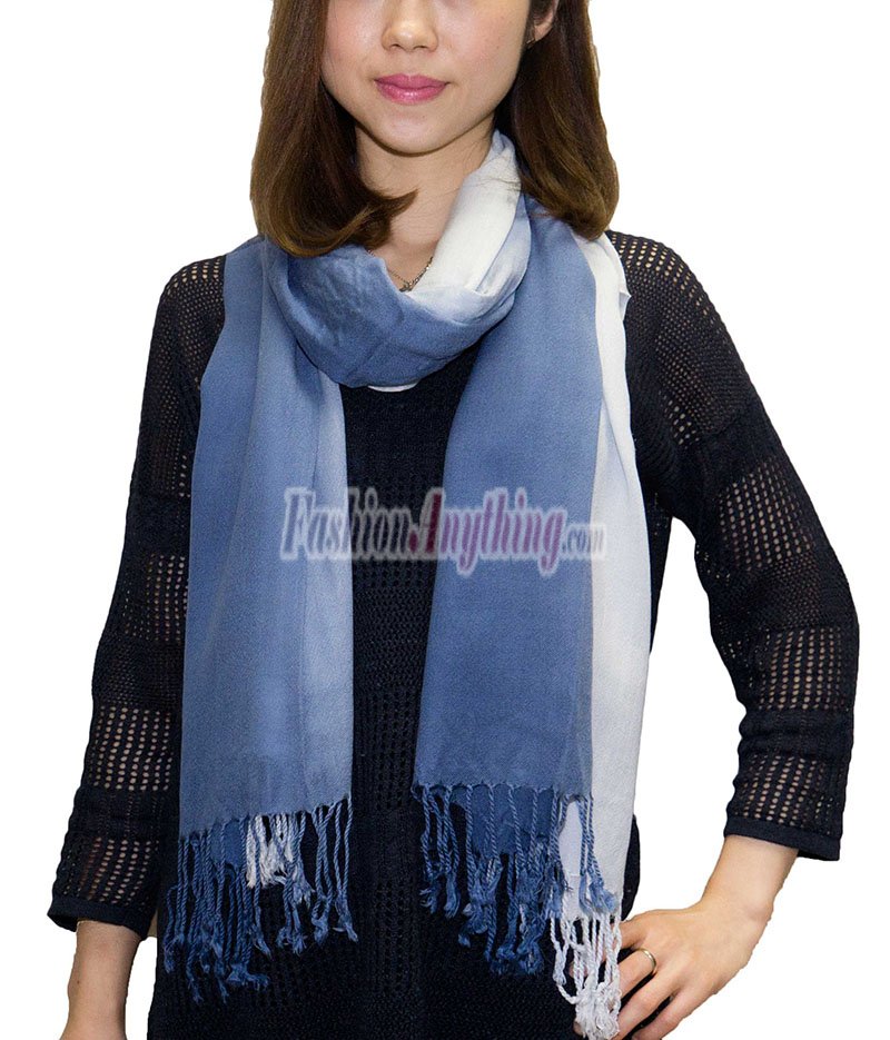(image for) Ombre Solid Print Scarf Blue/Baby Blue