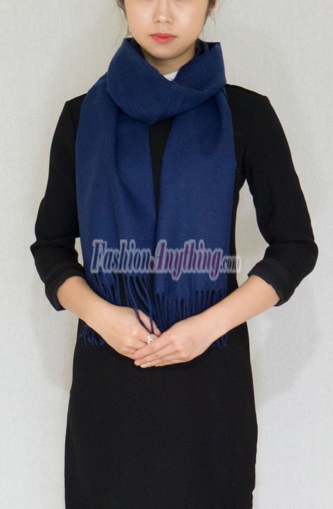 (image for) Winter Cashmere Feel Scarf Navy Blue