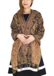 (image for) Classic Paisley Pashmina Scarf Navy