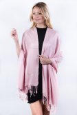 (image for) Pink Blush Solid Pashmina Label Scarf