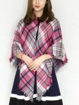 (image for) Oversized Blanket Shawls Pink/Grey/Navy