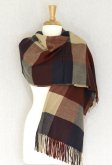 (image for) Cashmere Feel Colorblocked Shawl Navy / Burgundy
