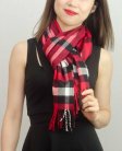 (image for) Woven Cashmere Feel Plaid Scarf Z01 Red
