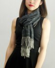 (image for) Woven Cashmere Feel Special Design Scarf Z04 Dark Grey