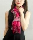 (image for) Woven Cashmere Feel Classic Scarf Fuschia Red