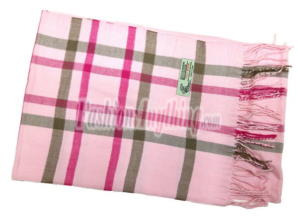 (image for) Woven Cashmere Feel Plaid Scarf Z08 Light Pink