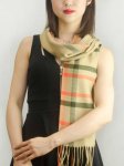 (image for) Woven Cashmere Feel Plaid Scarf Z08 Tan
