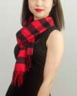 (image for) Woven Cashmere Feel Plaid Scarf Z12 Black / Red