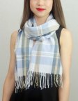 (image for) Woven Cashmere Feel Plaid Scarf Z16 Light Blue