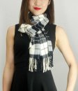 (image for) Woven Cashmere Feel Plaid Scarf Z16 Black/White