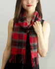 (image for) Woven Cashmere Feel Plaid Scarf Z17 Red / Grey