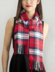 (image for) Woven Cashmere Feel Plaid Scarf Z17 Red