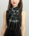 (image for) Woven Cashmere Feel Plaid Scarf Z17 Black