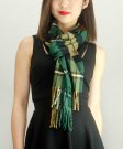 (image for) Woven Cashmere Feel Plaid Scarf Z18 Green
