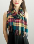 (image for) Woven Cashmere Feel Plaid Scarf Z23 Red/Teal