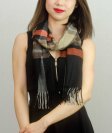 (image for) Woven Cashmere Feel Plaid Scarf Z26 Black / Brown