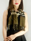 (image for) Woven Cashmere Feel Plaid Small Grid Scarf Brown