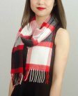 (image for) Woven Cashmere Feel Plaid Scarf Z29 Black / Red