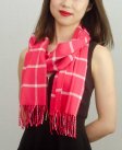 (image for) Woven Cashmere Feel Checker Scarf Z38 Hot Pink