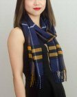 (image for) Woven Cashmere Feel Plaid Scarf Z39 Navy