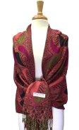 (image for) Colored Paisley Scarf Hot Pink / Black