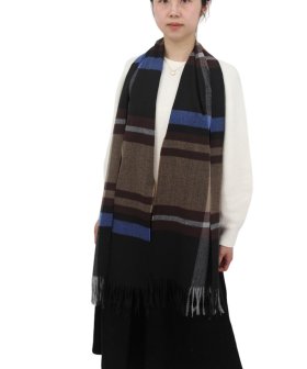 (image for) Cashmere Feel Classic Scarf Brown/black/blue