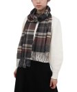 (image for) Woven Cashmere Feel Checker Scarf Brown /Black