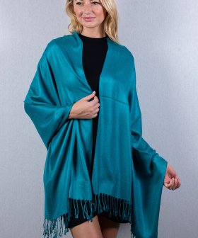 (image for) Silky Soft Solid Pashmina Scarf Teal